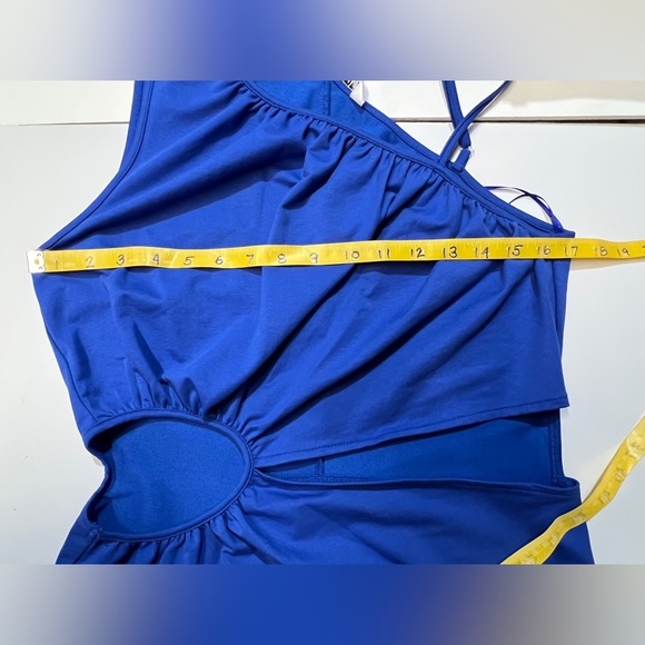 WALTER BAKER Royal blue one shoulder cutout midi dress size L - Picture 13 of 16